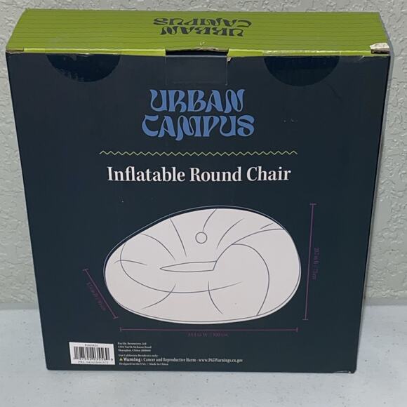Inflatable Armchair Round Chair Campus Dorm Game Room Clear Plastic Set Of 2 NEW - Picture 6 of 9